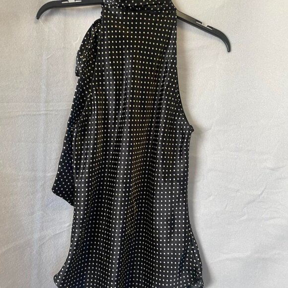 EUC Sans Souci Women's Black & White Polka Dot Blouse size Medium - Picture 4 of 6